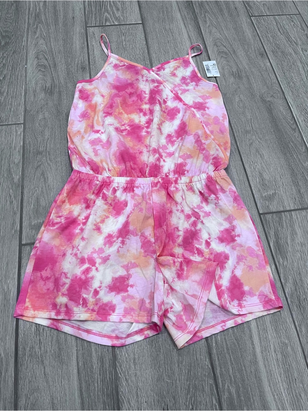 The Children's Place Pink & Peach Tie-Dye Romper